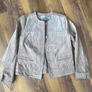 Liz Claiborne Light Brown Suede Jacket 1990s super cute!!!
